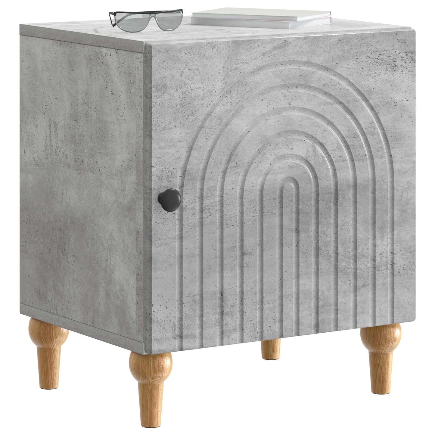 Natskab 2 pcs Betongrå 43 x 34,5 x 50 cm Konstrueret træ