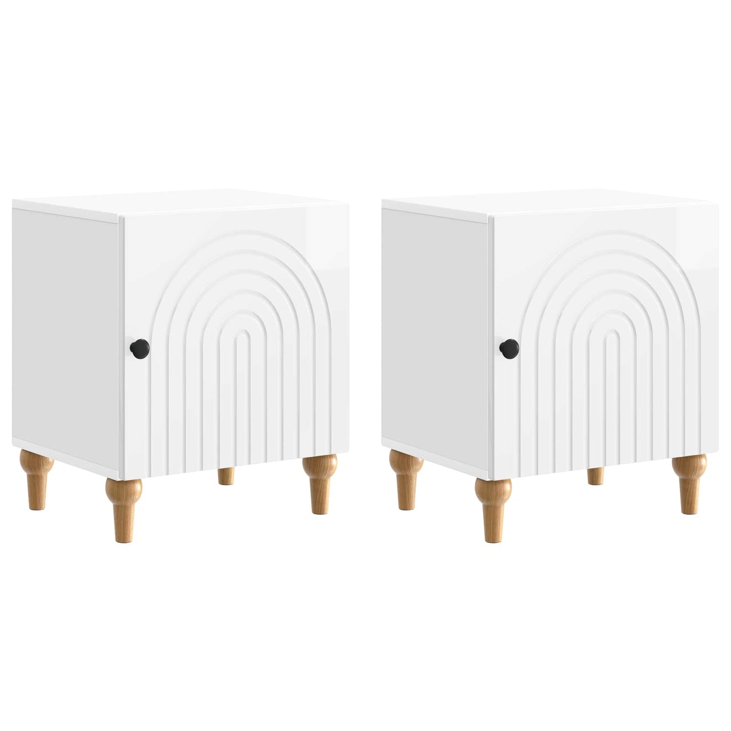 Natskab 2 pcs Hvid højglans 43 x 34,5 x 50 cm Konstrueret træ