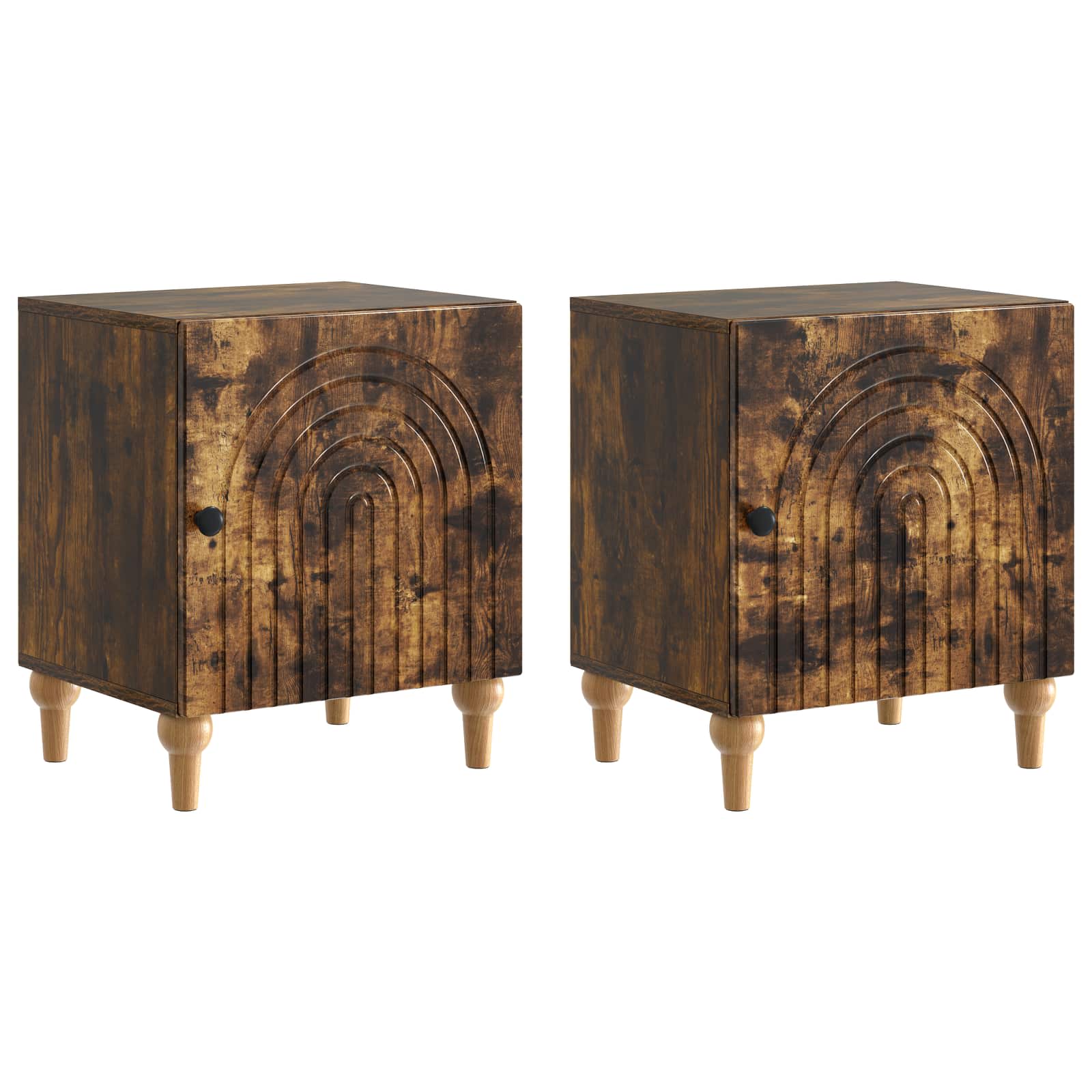 Natskab 2 pcs Røget eg 43 x 34,5 x 50 cm Konstrueret træ billede