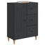 Sideboard med skuffe Sort 66 x 34,5 x 90 cm Konstrueret træ