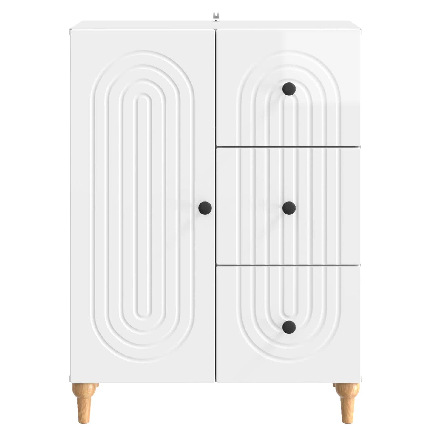 Sideboard Hvid højglans 66 x 34,5 x 90 cm Konstrueret træ