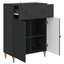 Sideboard med skuffe Sort 66 x 34,5 x 90 cm Konstrueret træ