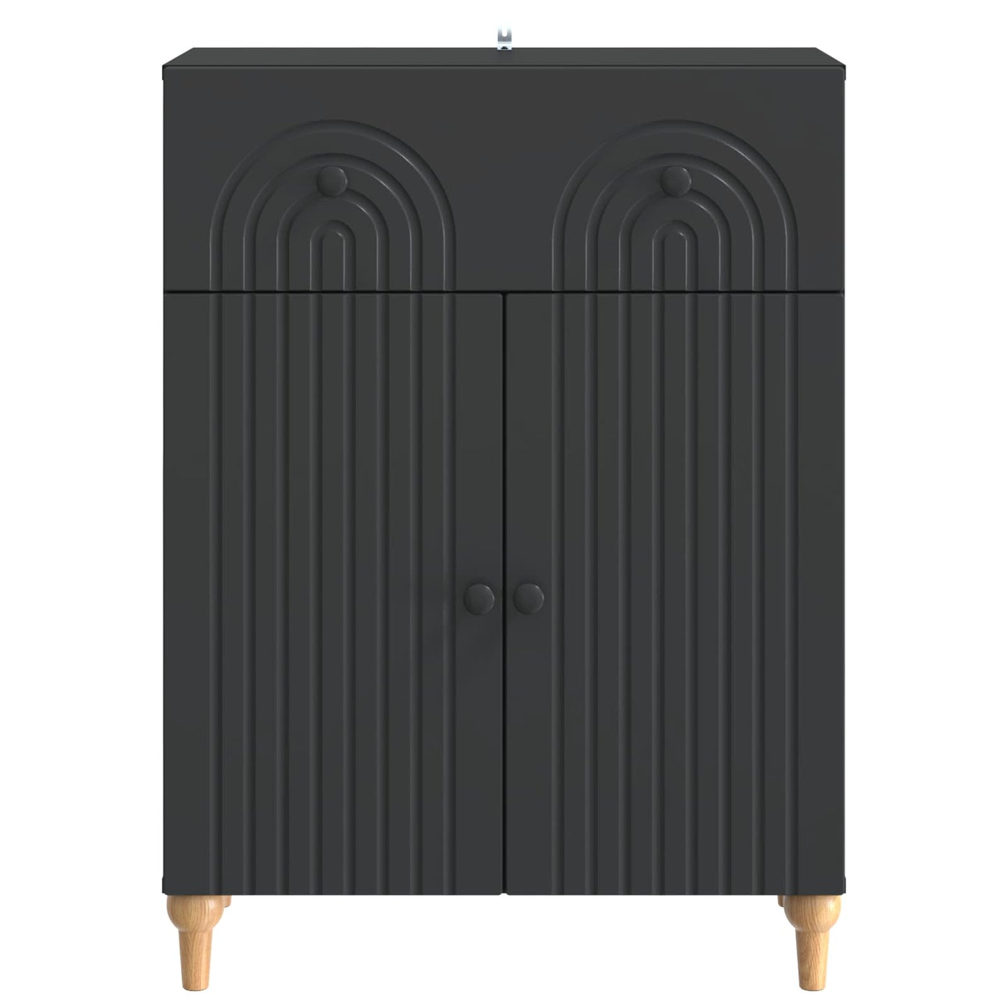 Sideboard med skuffe Sort 66 x 34,5 x 90 cm Konstrueret træ