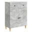 Sideboard med skuffe Betongrå 66 x 34,5 x 90 cm Konstrueret træ