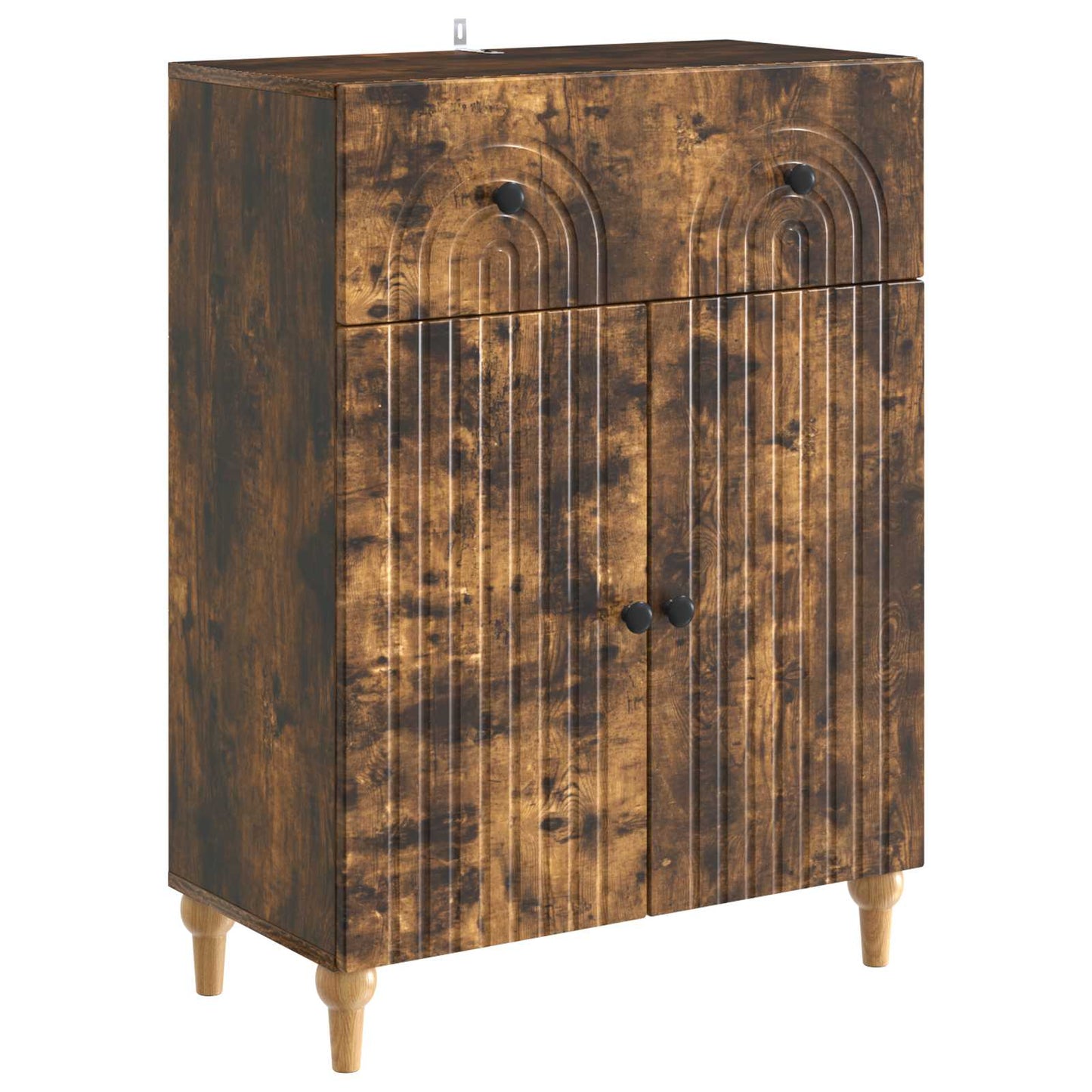 Sideboard med skuffe Røget eg 66 x 34,5 x 90 cm Konstrueret træ