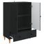 Sideboard med skuffe Sort 66 x 34,5 x 95 cm Konstrueret træ