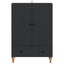 Sideboard med skuffe Sort 66 x 34,5 x 95 cm Konstrueret træ
