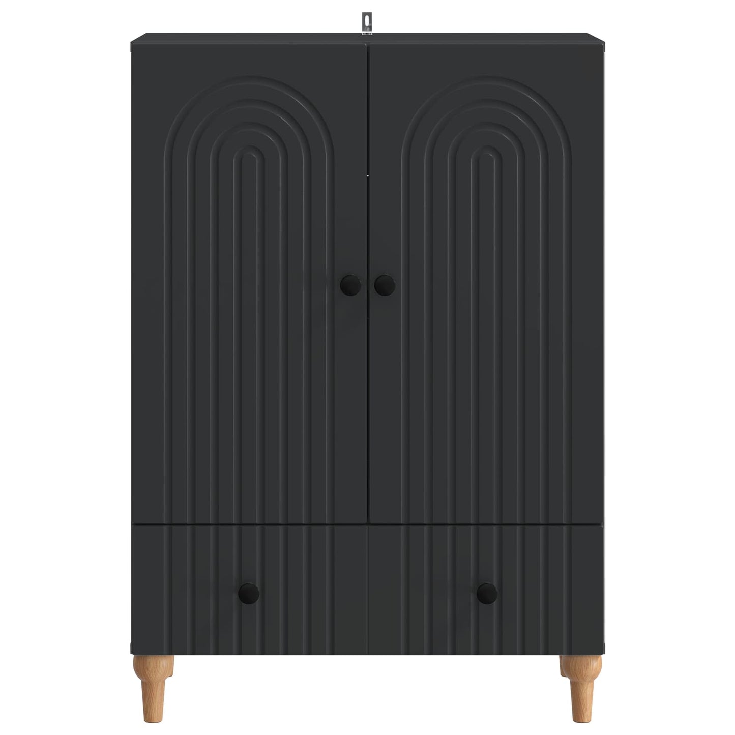 Sideboard med skuffe Sort 66 x 34,5 x 95 cm Konstrueret træ