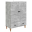Sideboard med skuffe Betongrå 66 x 34,5 x 95 cm Konstrueret træ