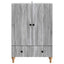 Sideboard Grå sonoma-eg 66 x 34,5 x 95 cm Konstrueret træ