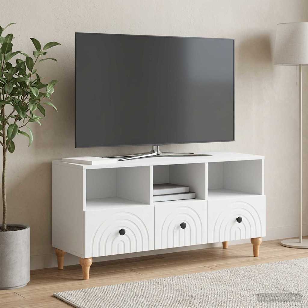 TV-skab Hvid 102 x 34,5 x 50 cm Konstrueret træ