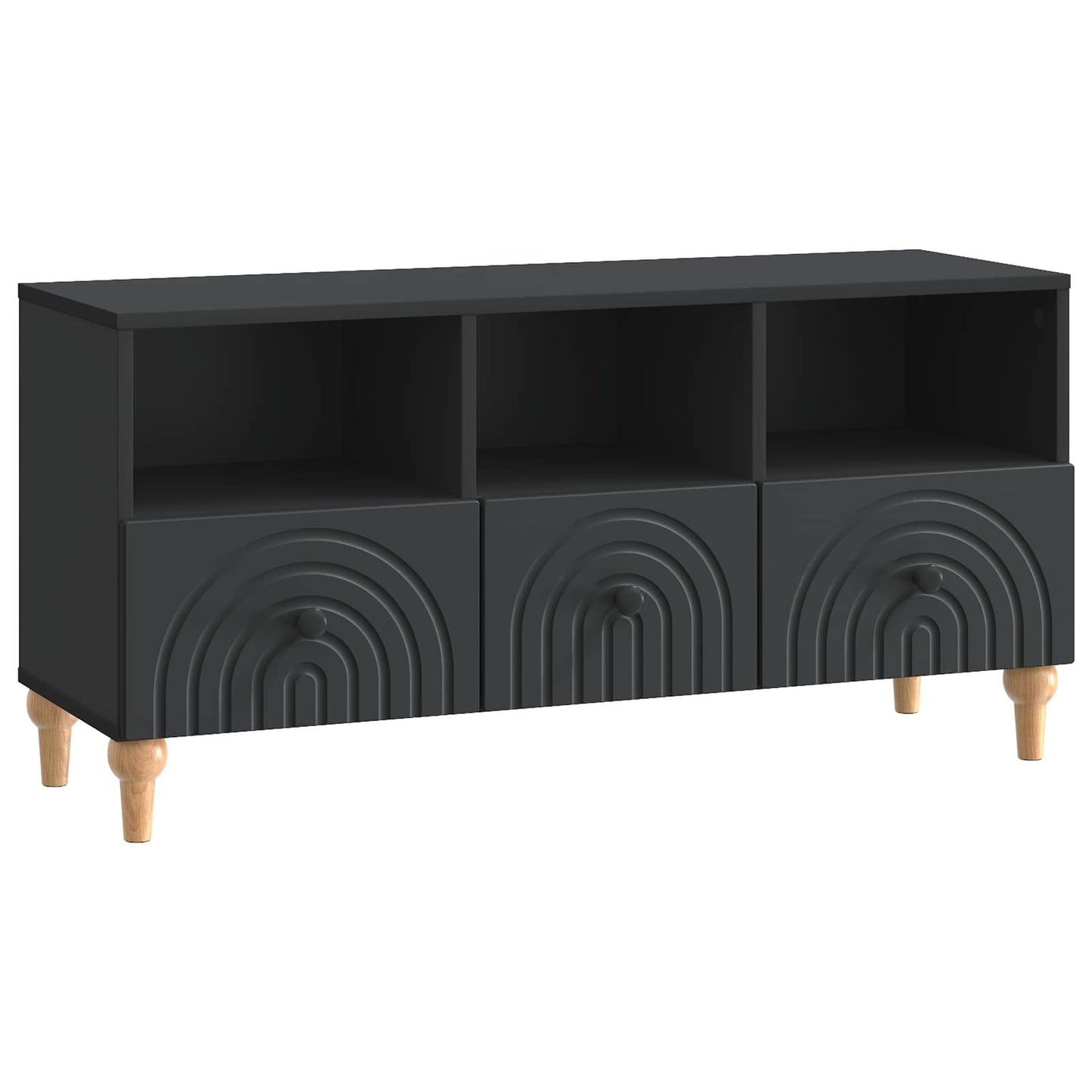 TV-skab Sort 102 x 34,5 x 50 cm Konstrueret træ