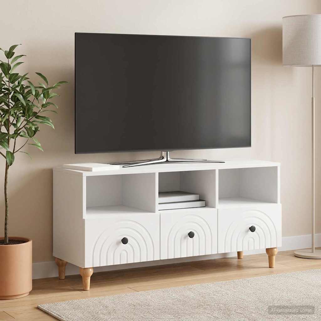 TV-skab Højglans Hvid 102 x 34,5 x 50 cm Konstrueret træ