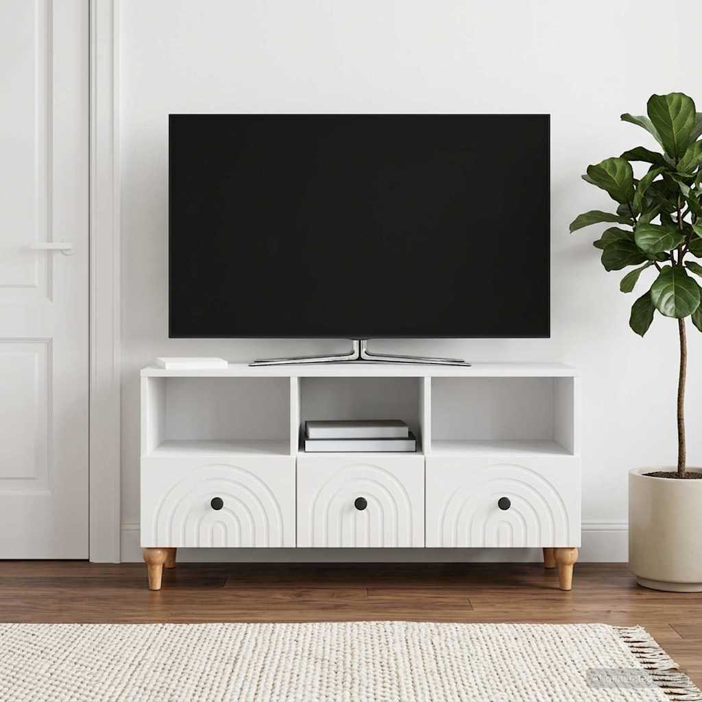 TV-skab Højglans Hvid 102 x 34,5 x 50 cm Konstrueret træ