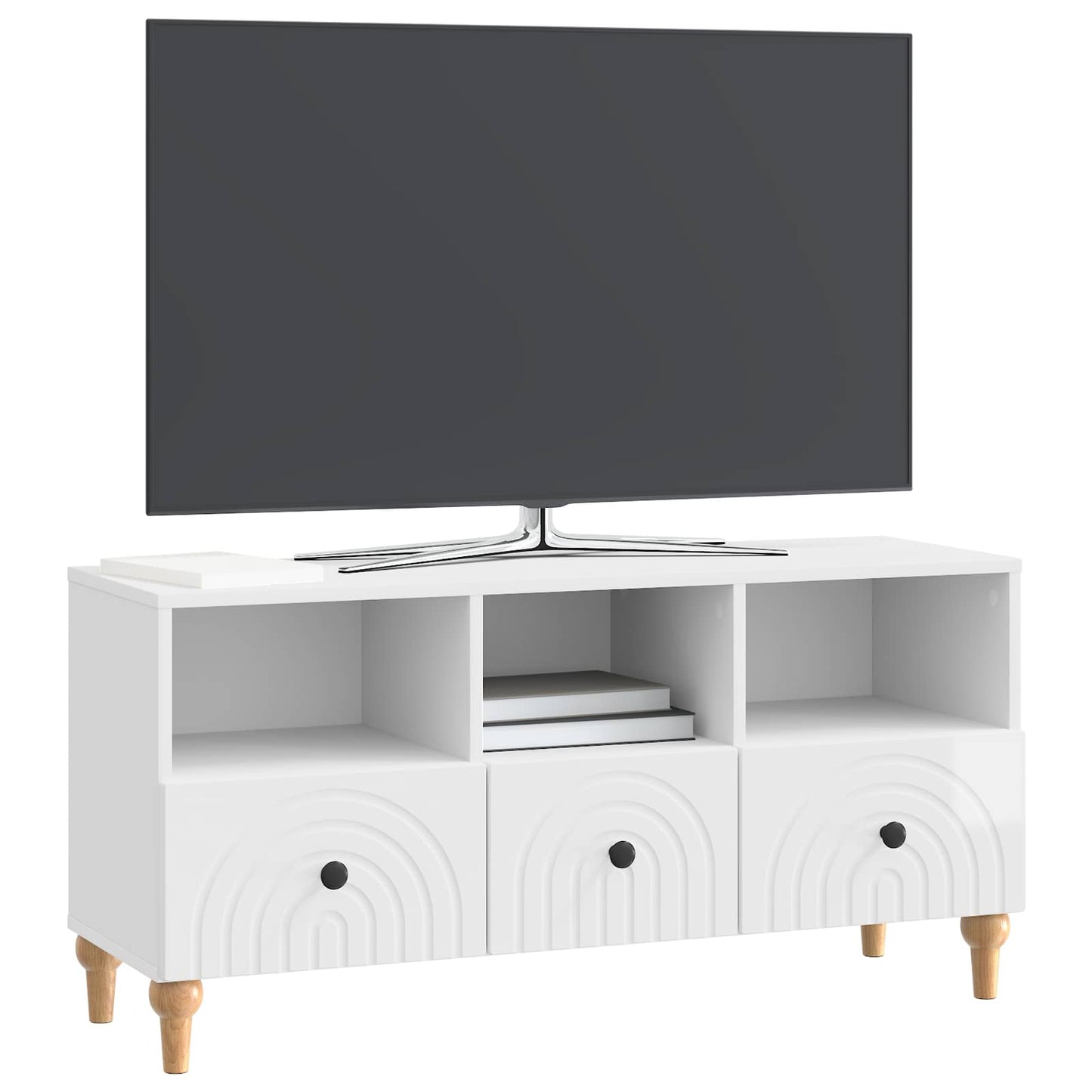 TV-skab Højglans Hvid 102 x 34,5 x 50 cm Konstrueret træ