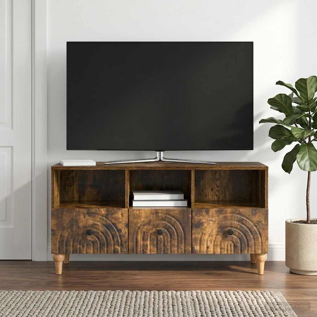 TV-skab Røget Eg 102 x 34,5 x 50 cm Konstrueret træ