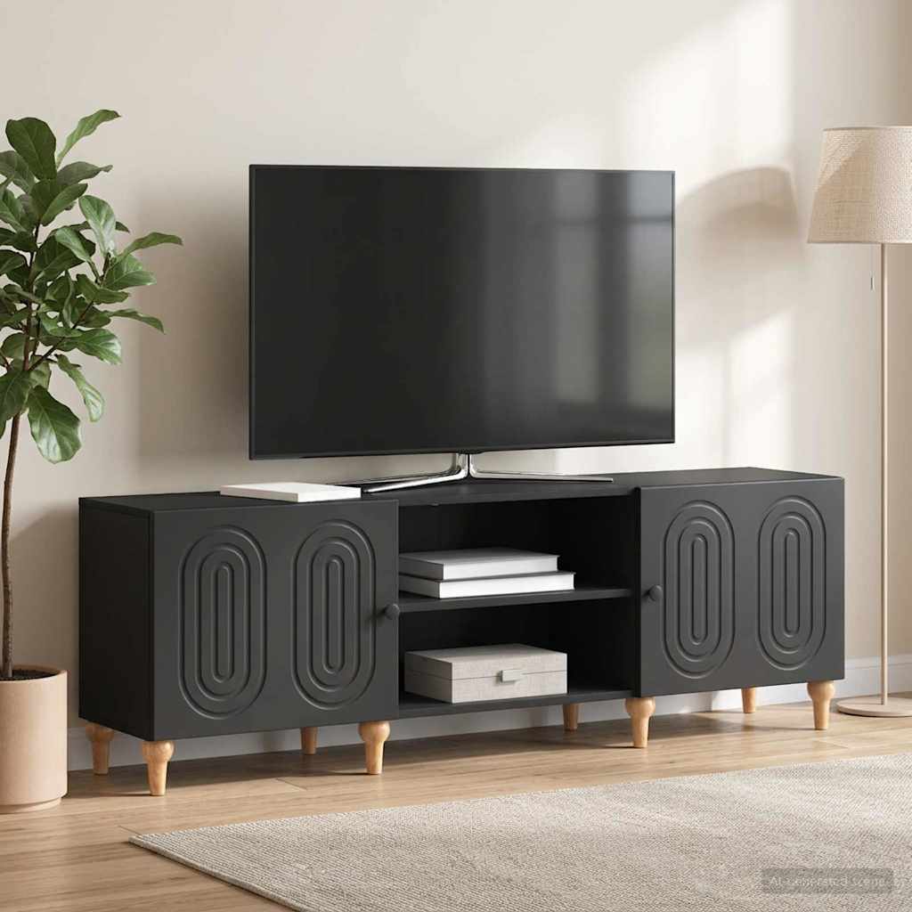 TV-skab Sort 150 x 31 x 50 cm Konstrueret træ
