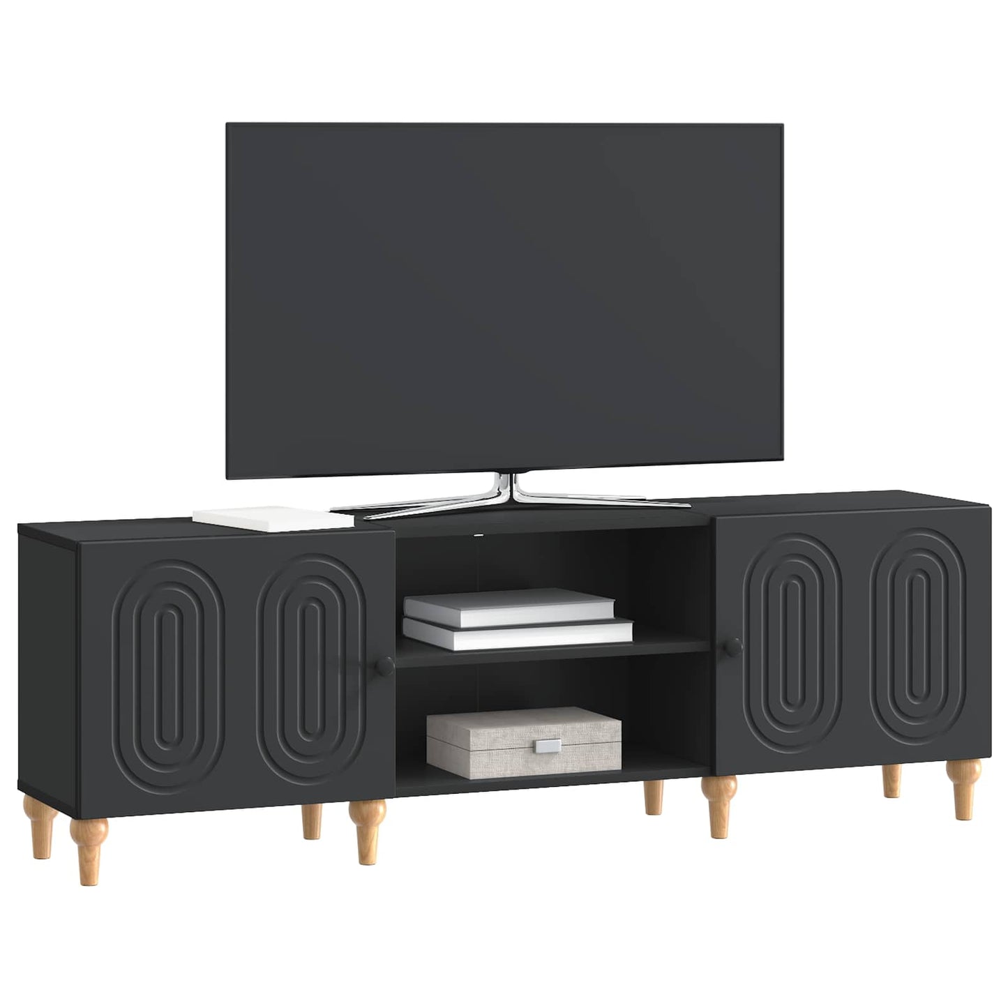 TV-skab Sort 150 x 31 x 50 cm Konstrueret træ
