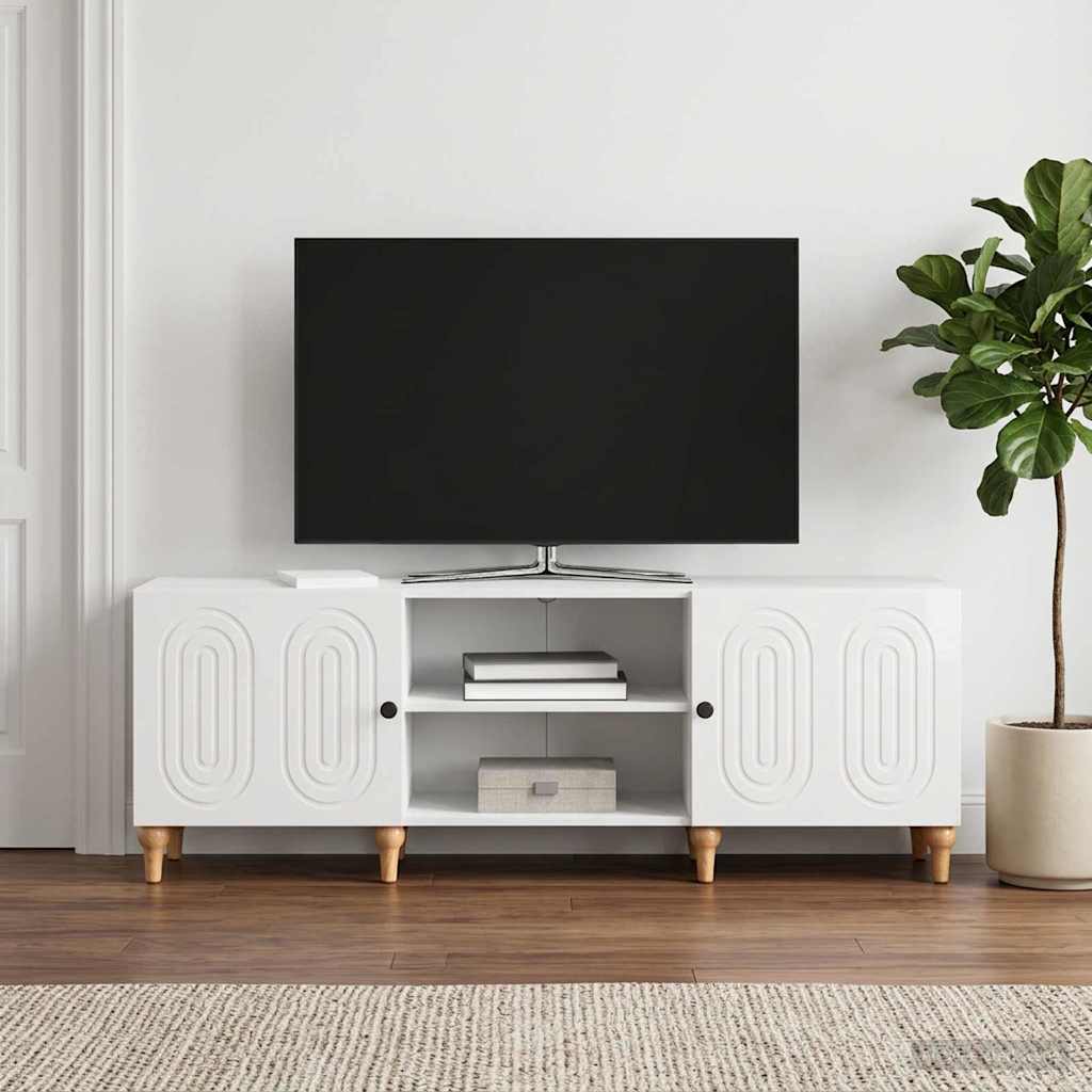TV-skab Hvid højglans 150 x 31 x 50 cm Konstrueret træ