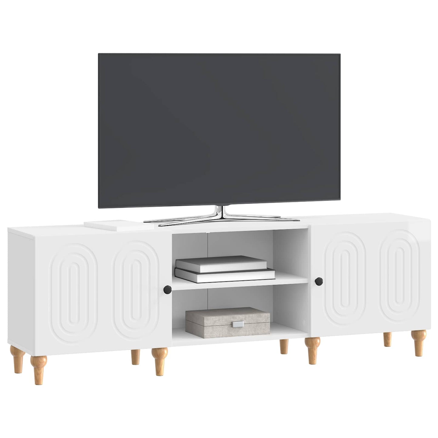 TV-skab Hvid højglans 150 x 31 x 50 cm Konstrueret træ
