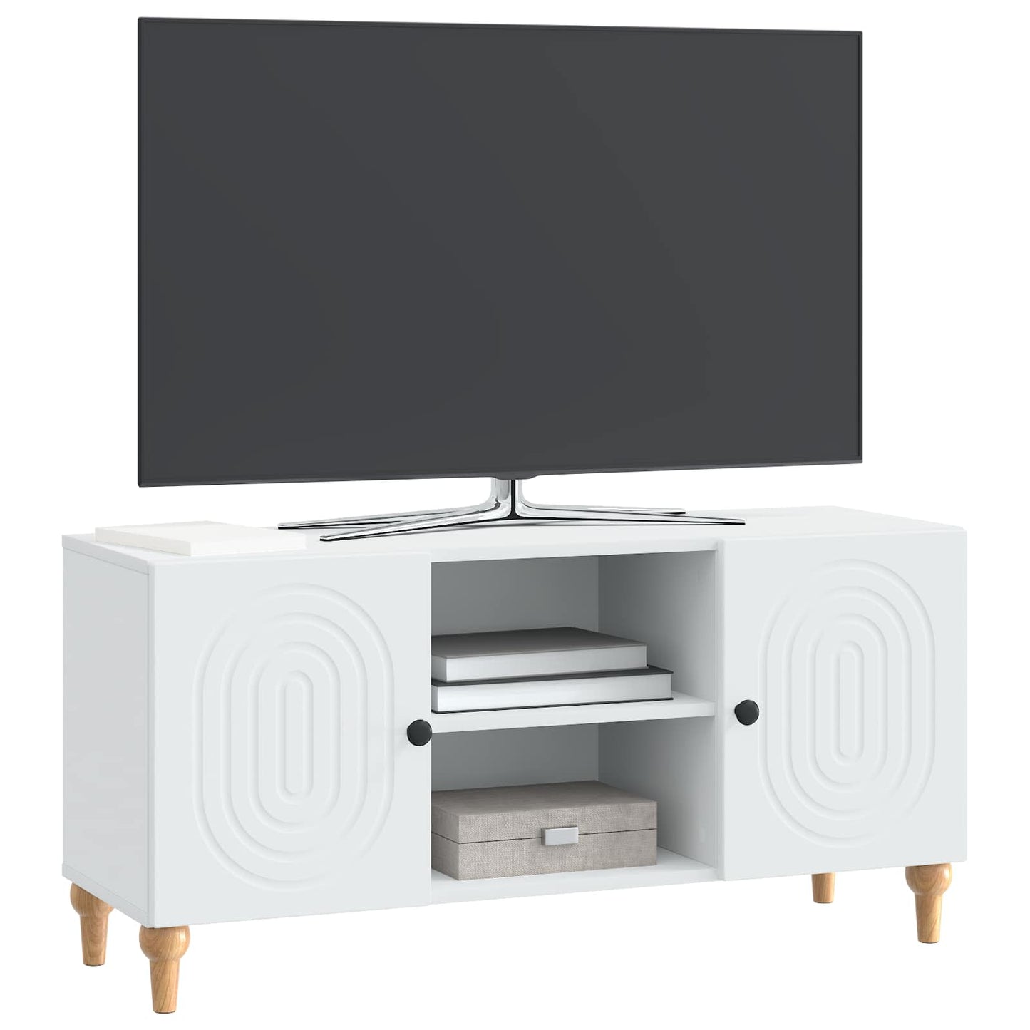 TV-skab Hvid 102 x 34,5 x 50 cm Konstrueret træ