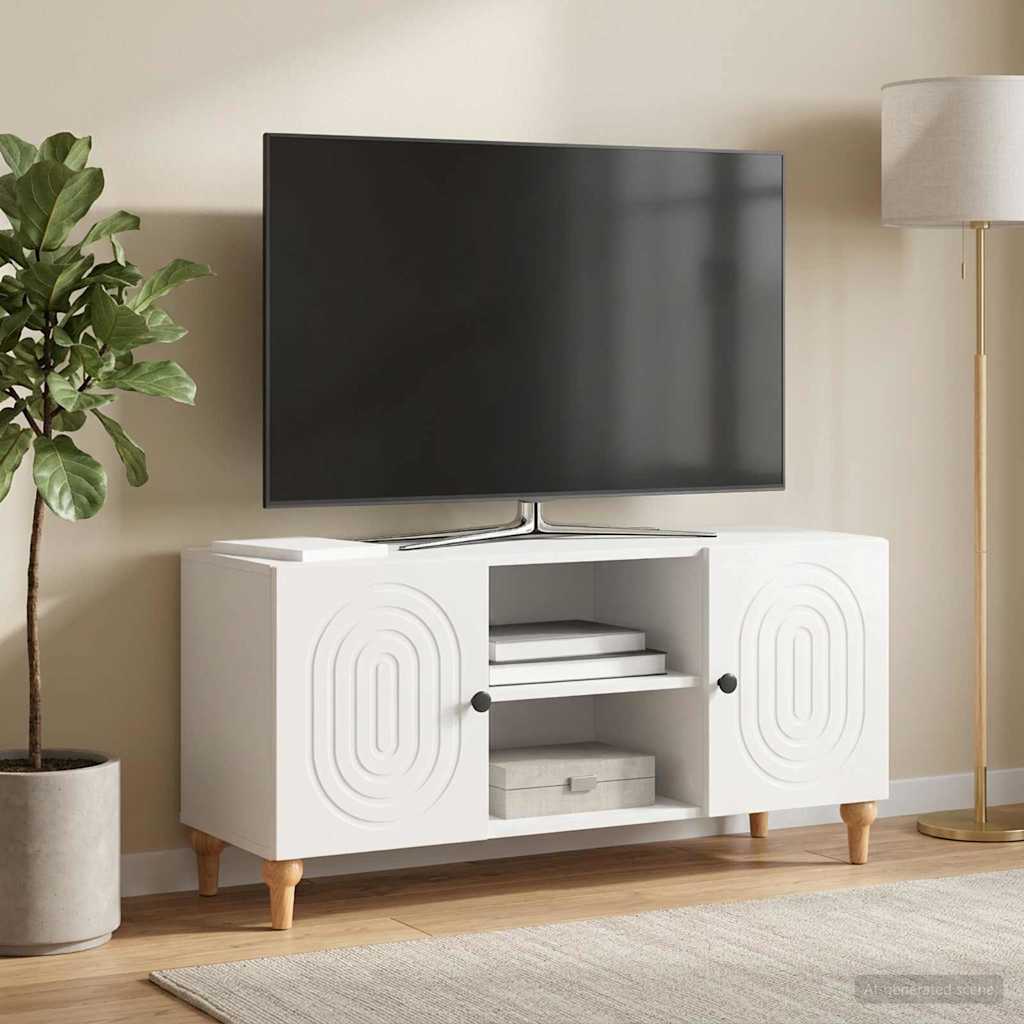 TV-skab Hvid højglans 102 x 34,5 x 50 cm Konstrueret træ
