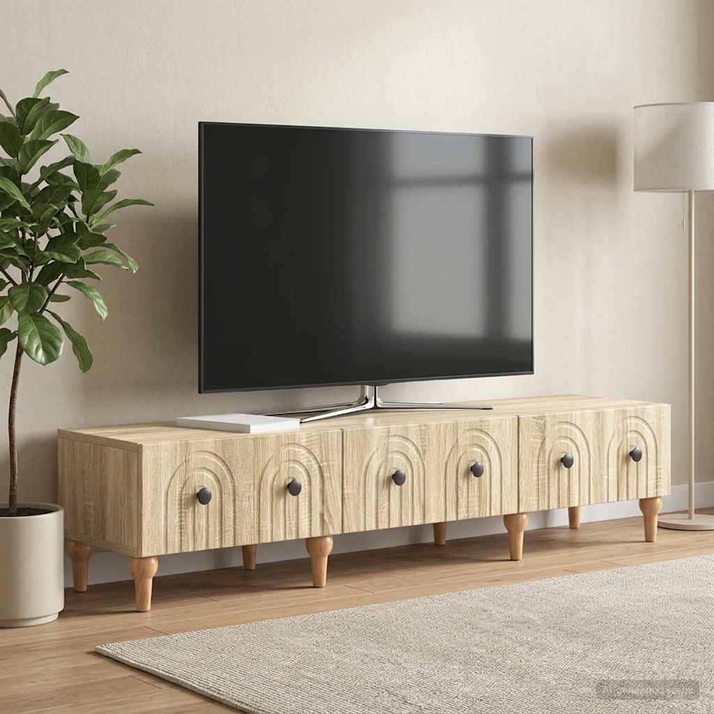 TV-skab med skuffe Sonoma-eg 147 x 34,5 x 30 cm Konstrueret træ