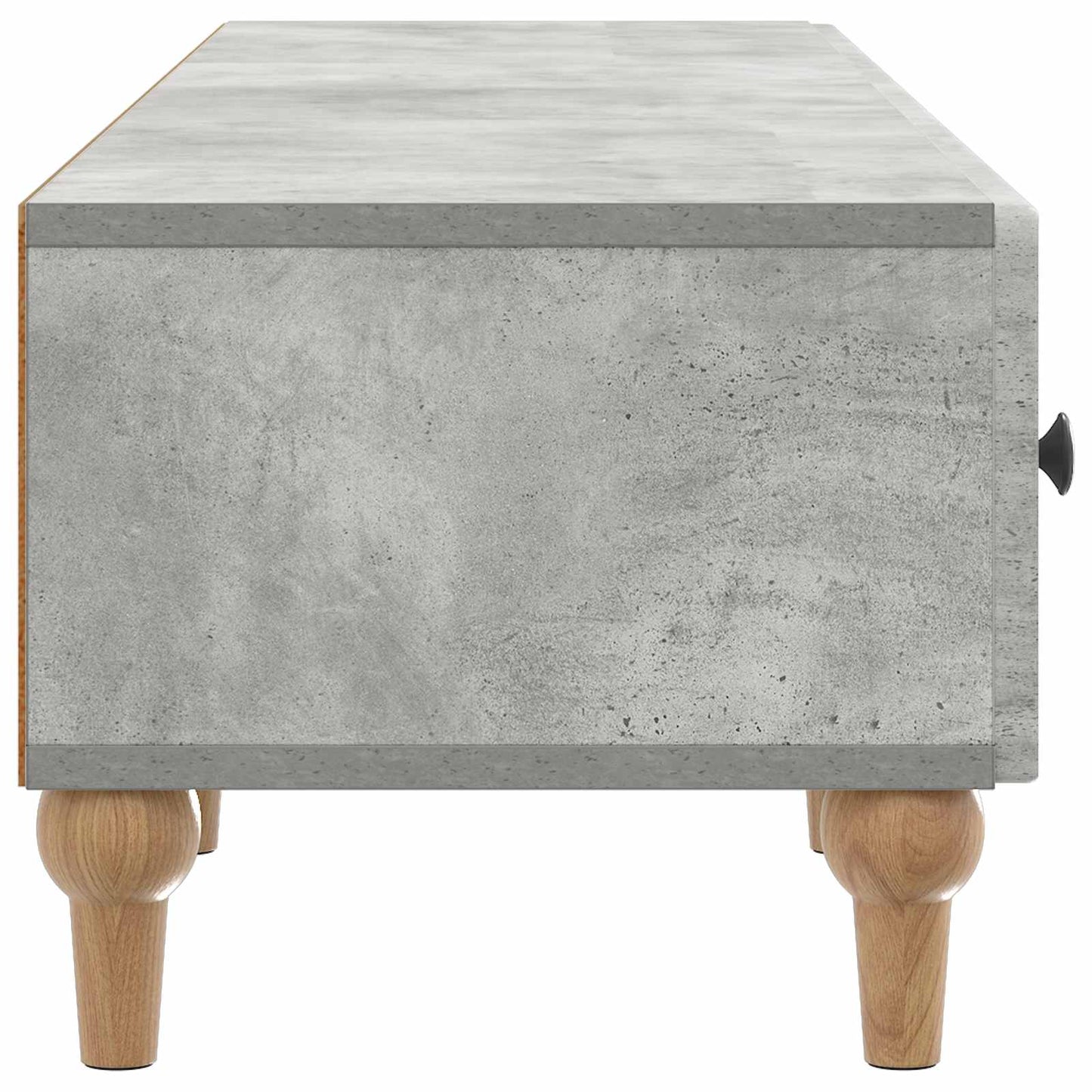 TV-skab med skuffe Betongrå 147 x 34,5 x 30 cm Konstrueret træ