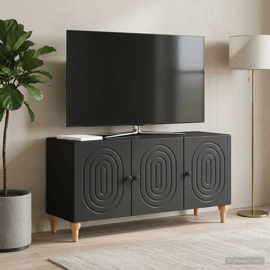 TV-skab Sort 99 x 34,5 x 50 cm Konstrueret træ