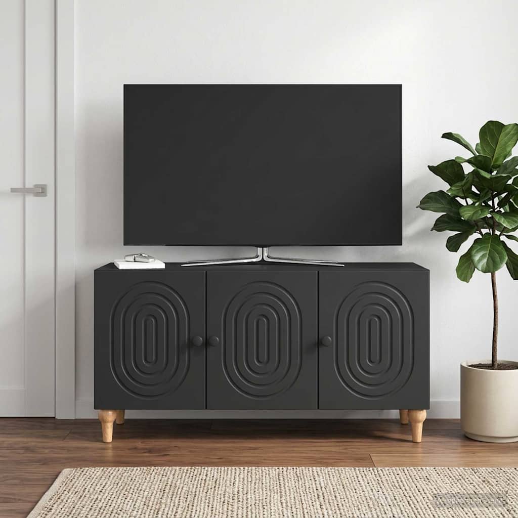 TV-skab Sort 99 x 34,5 x 50 cm Konstrueret træ