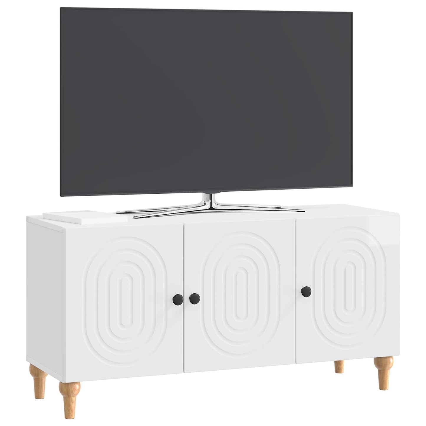 TV-skab Hvid højglans 99 x 34,5 x 50 cm Konstrueret træ