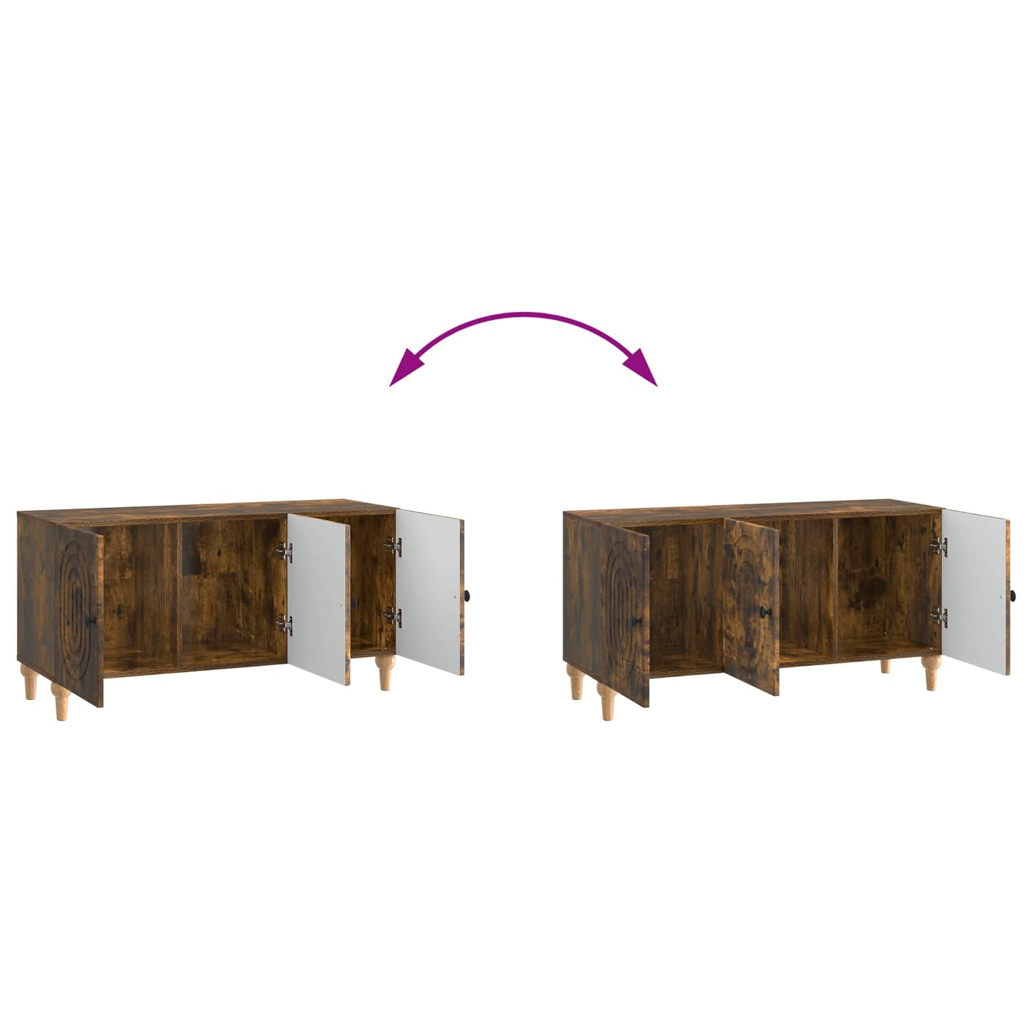 TV-skab Røget eg 99 x 34,5 x 50 cm Konstrueret træ