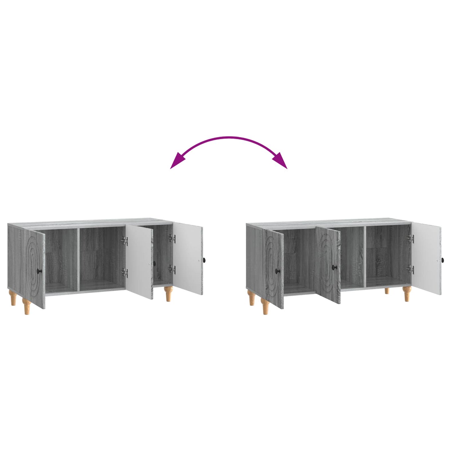 TV-skab Grå sonoma-eg 99 x 34,5 x 50 cm Konstrueret træ