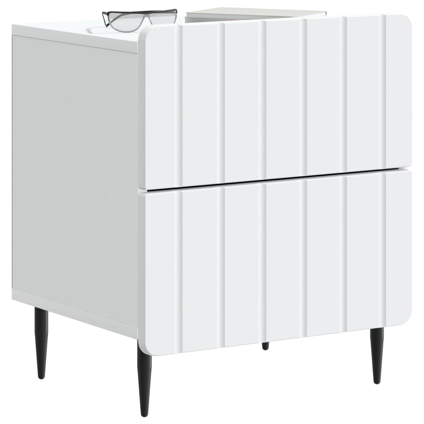 Natskab 2 pcs Hvid 43 x 34,5 x 49,5 cm Konstrueret træ
