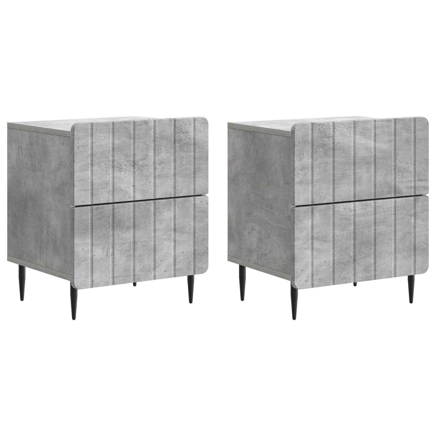 Natskab 2 pcs Betongrå 43 x 34,5 x 49,5 cm Konstrueret træ