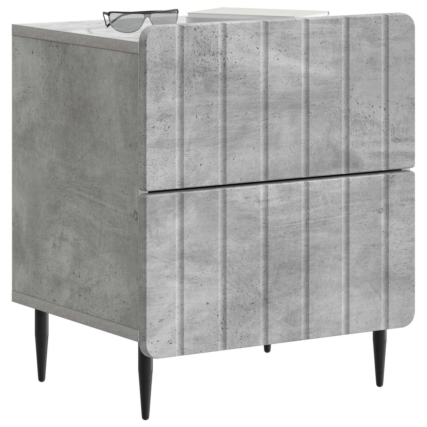 Natskab 2 pcs Betongrå 43 x 34,5 x 49,5 cm Konstrueret træ