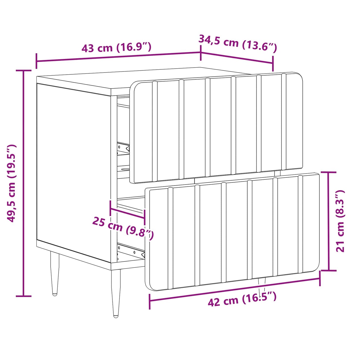 Natskab 2 pcs Hvid højglans 43 x 34,5 x 49,5 cm Konstrueret træ