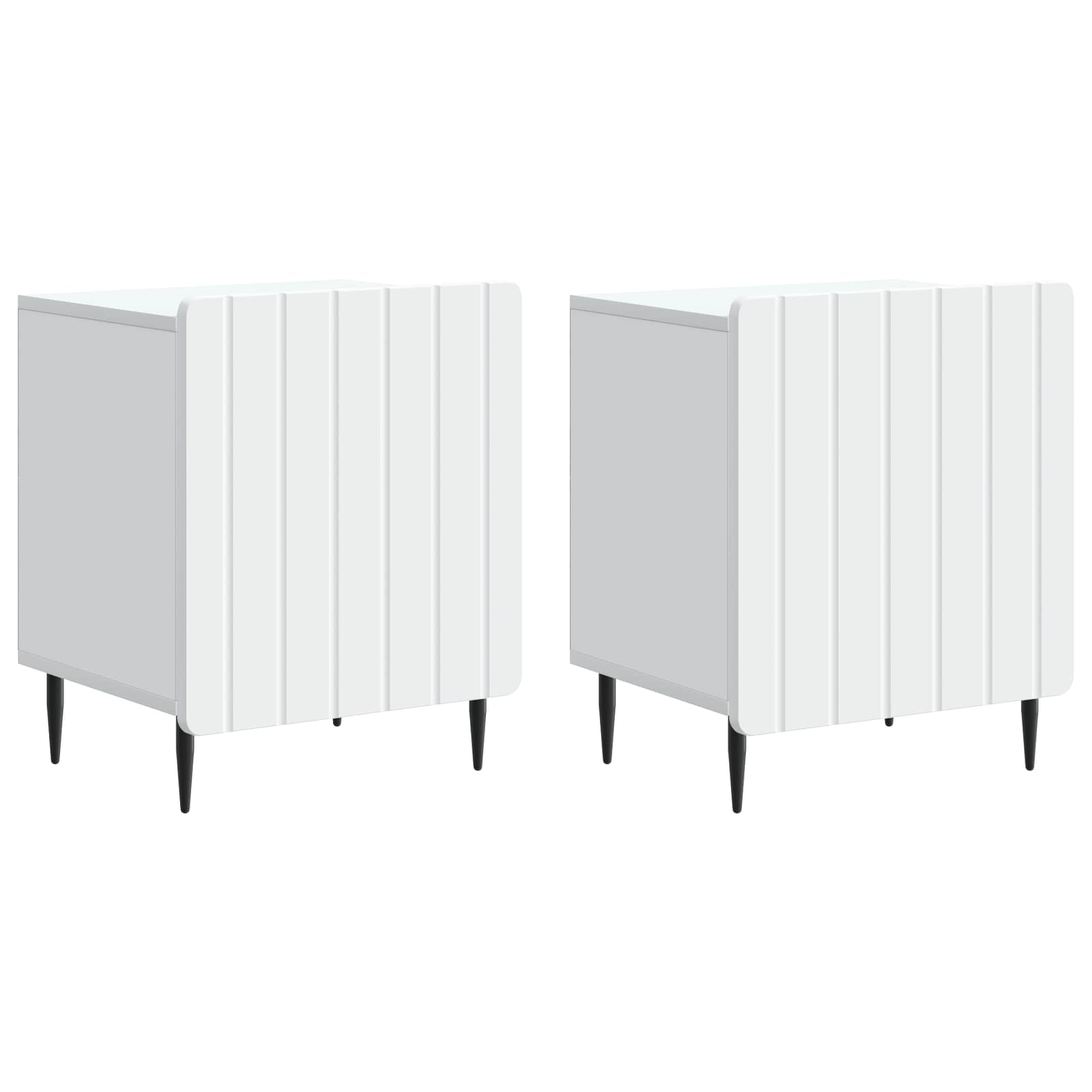 Natskab 2 pcs Hvid 43 x 34,5 x 52 cm Konstrueret træ billede