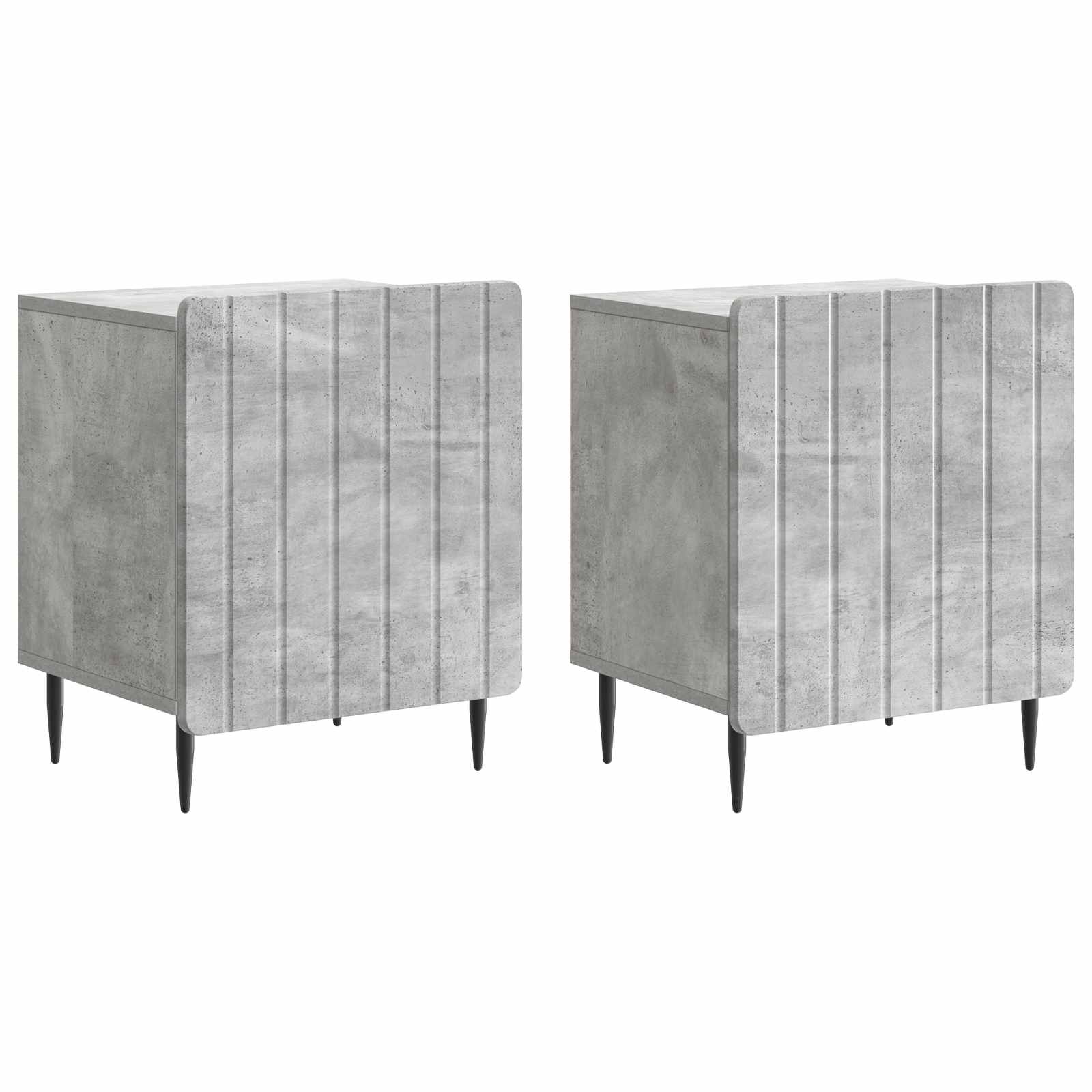Natskab 2 pcs Betongrå 43 x 34,5 x 52 cm Konstrueret træ billede