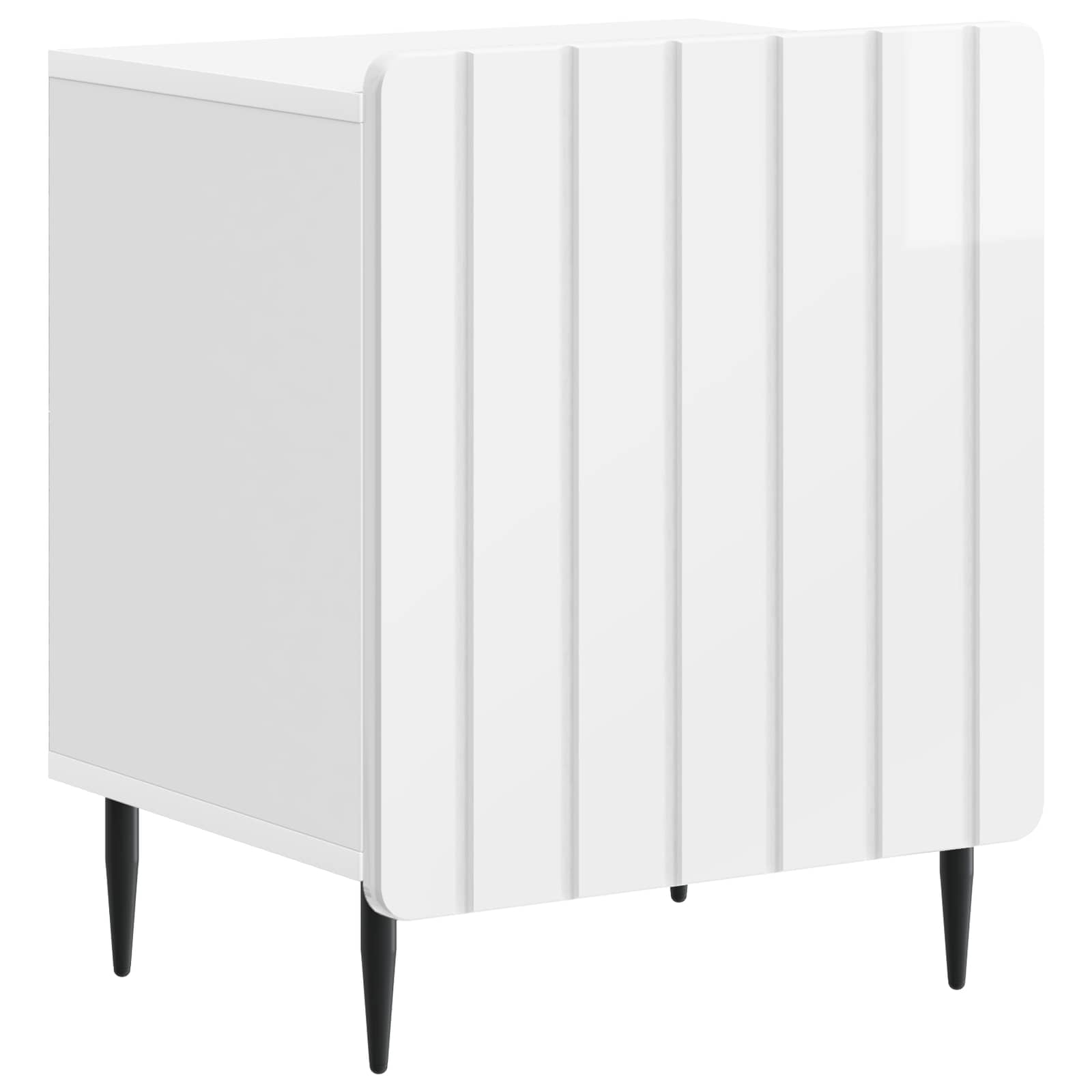 Natskab Hvid højglans 43 x 34,5 x 52 cm Konstrueret træ billede