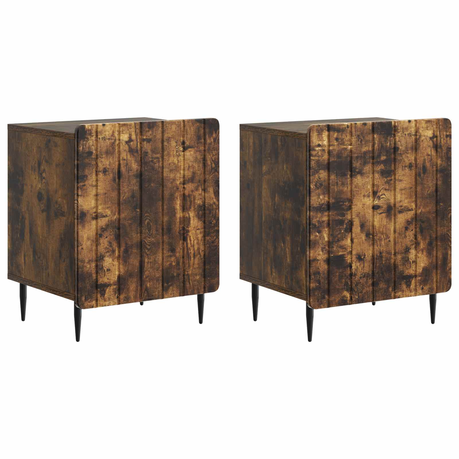 Natskab 2 pcs Røget eg 43 x 34,5 x 52 cm Konstrueret træ billede