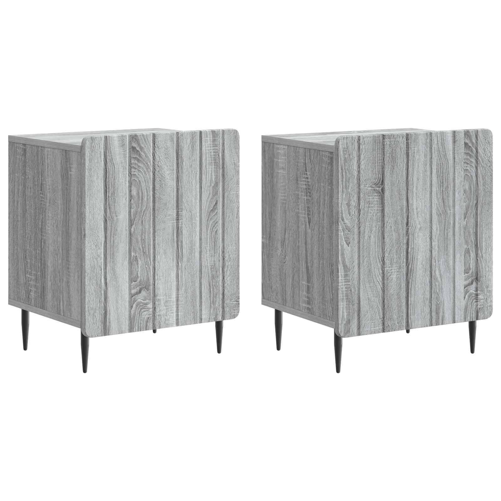 Natskab 2 pcs Grå sonoma-eg 43 x 34,5 x 52 cm Konstrueret træ billede