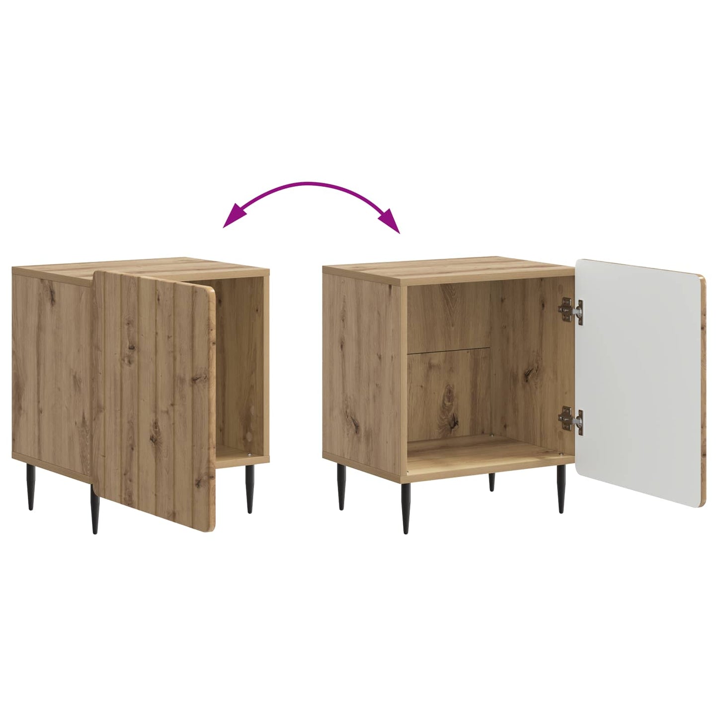 Natskab 2 pcs Artisan-eg 43 x 34,5 x 52 cm Konstrueret træ