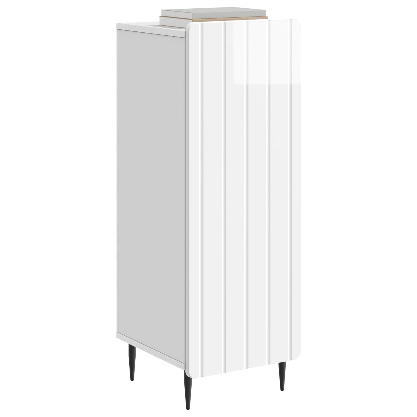 Sideboard Hvid højglans 34,5 x 33 x 92 cm Konstrueret træ