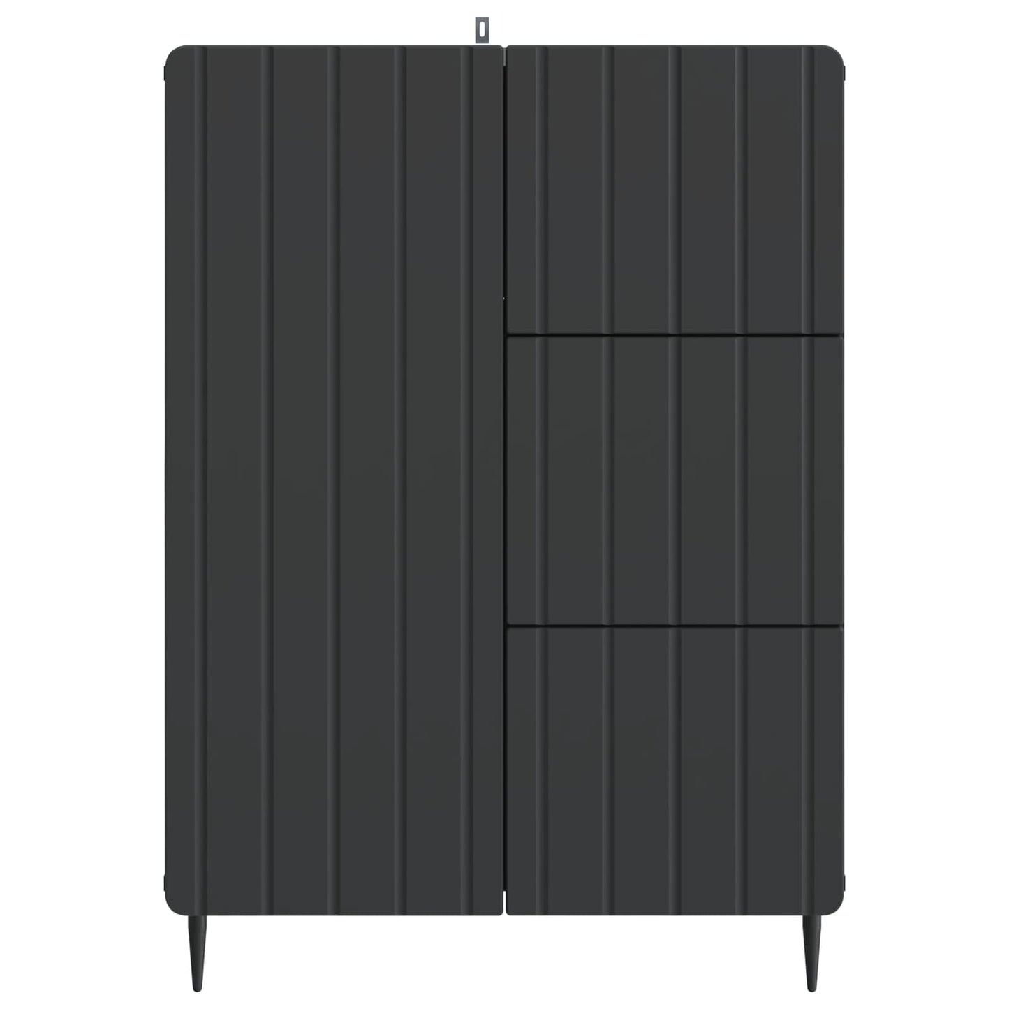 Sideboard med skuffe Sort 66 x 34,5 x 91,5 cm Konstrueret træ