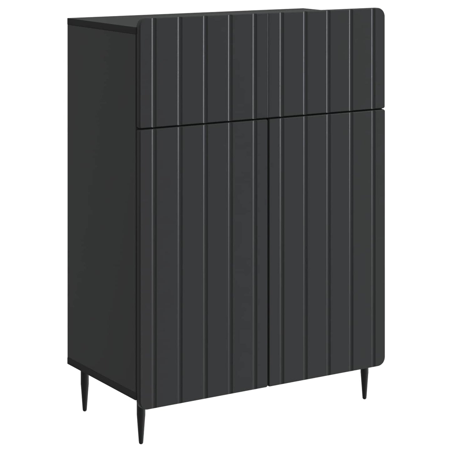 Sideboard med skuffe Sort 66 x 34,5 x 92 cm Konstrueret træ