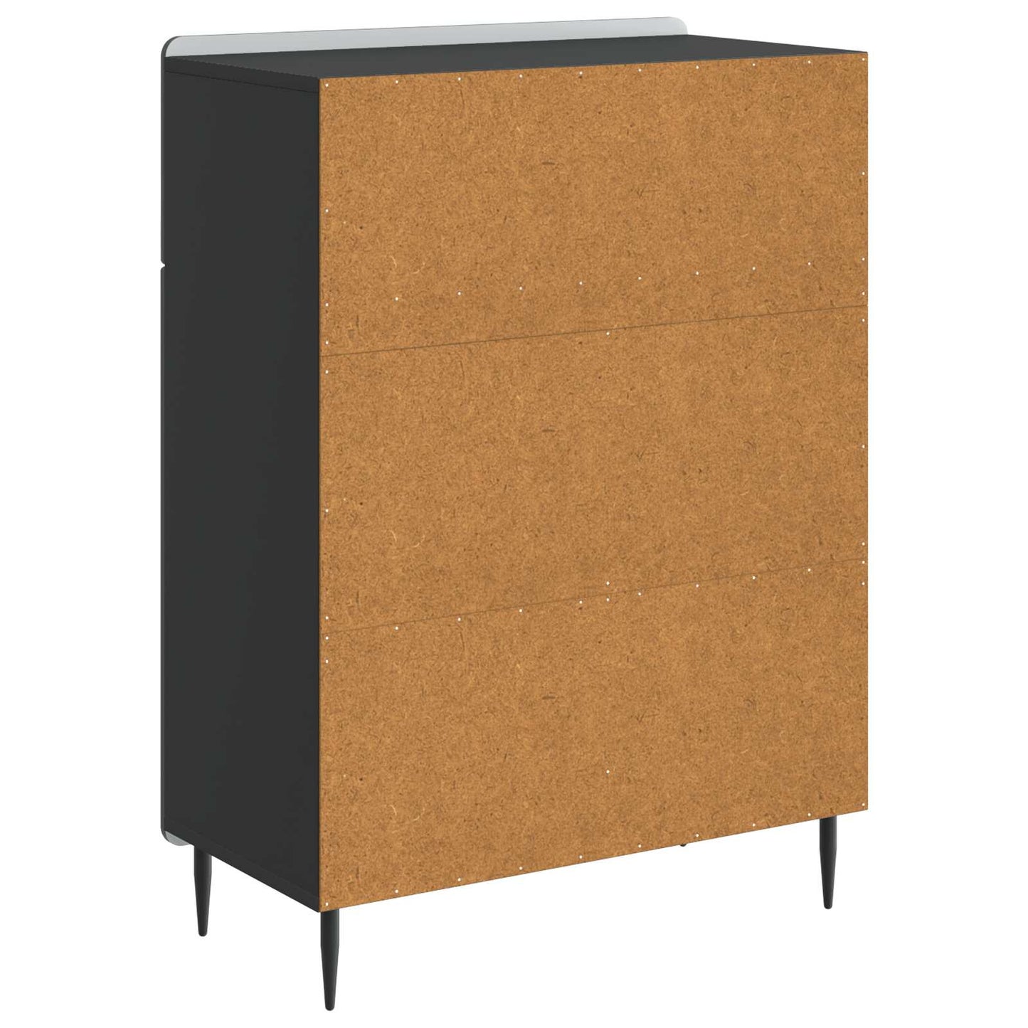 Sideboard med skuffe Sort 66 x 34,5 x 92 cm Konstrueret træ