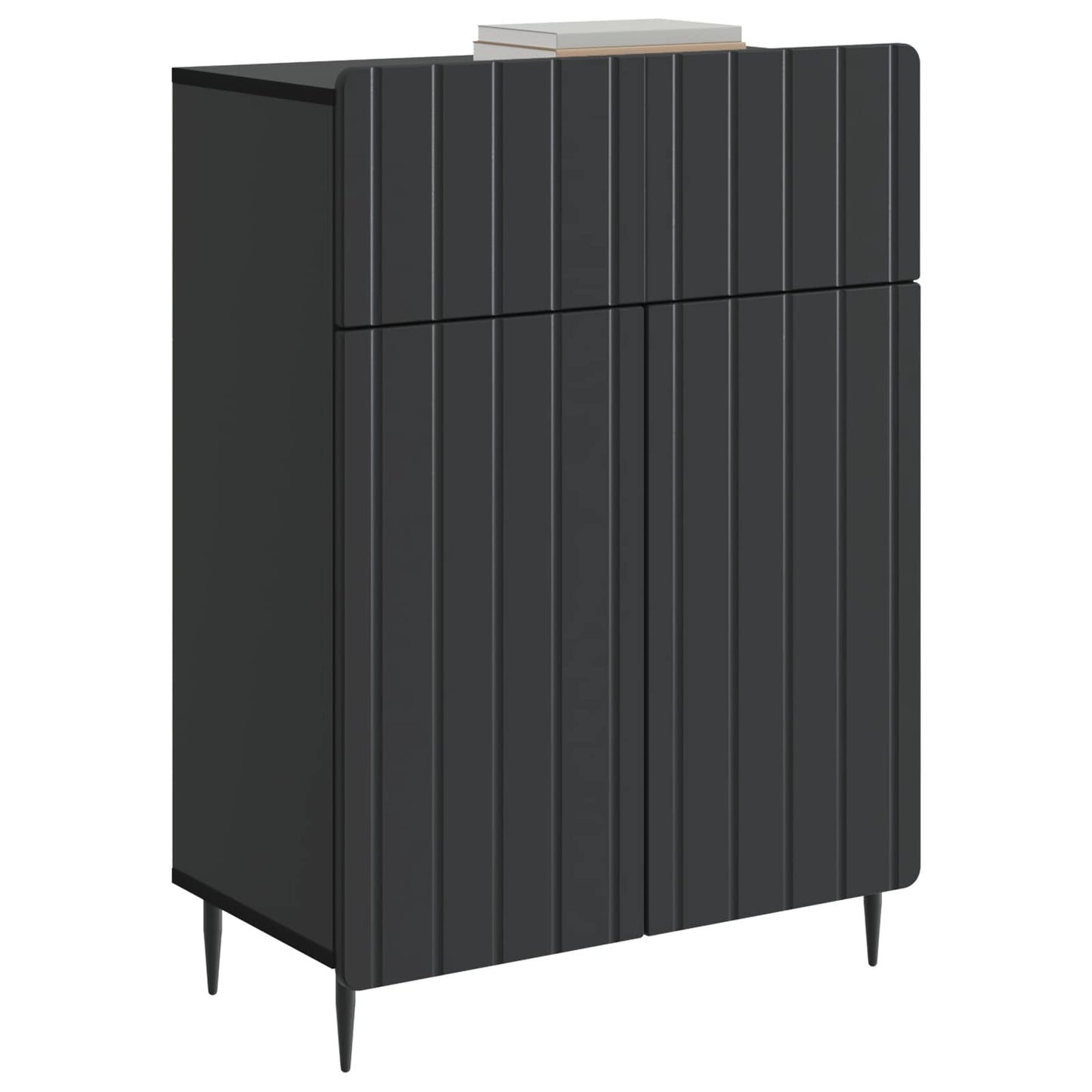 Sideboard med skuffe Sort 66 x 34,5 x 92 cm Konstrueret træ