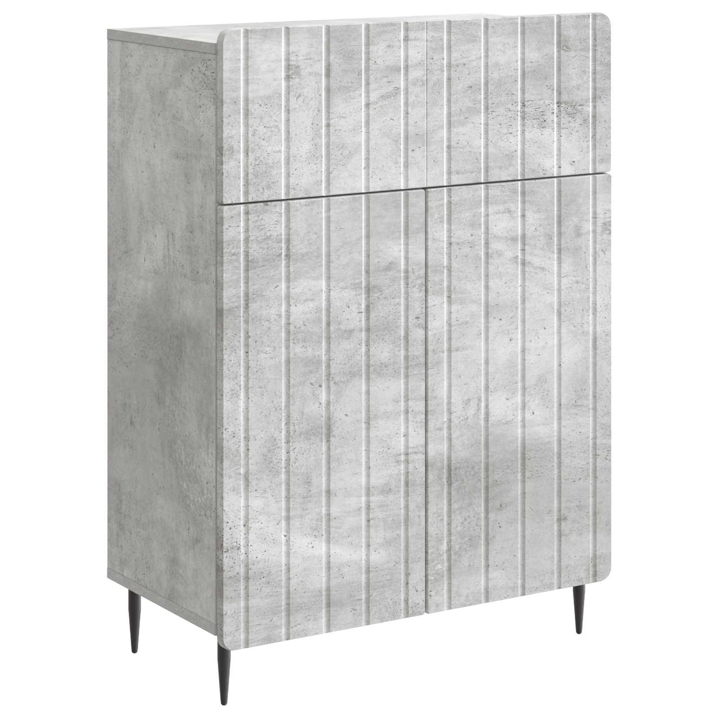 Sideboard med skuffe Betongrå 66 x 34,5 x 92 cm Konstrueret træ