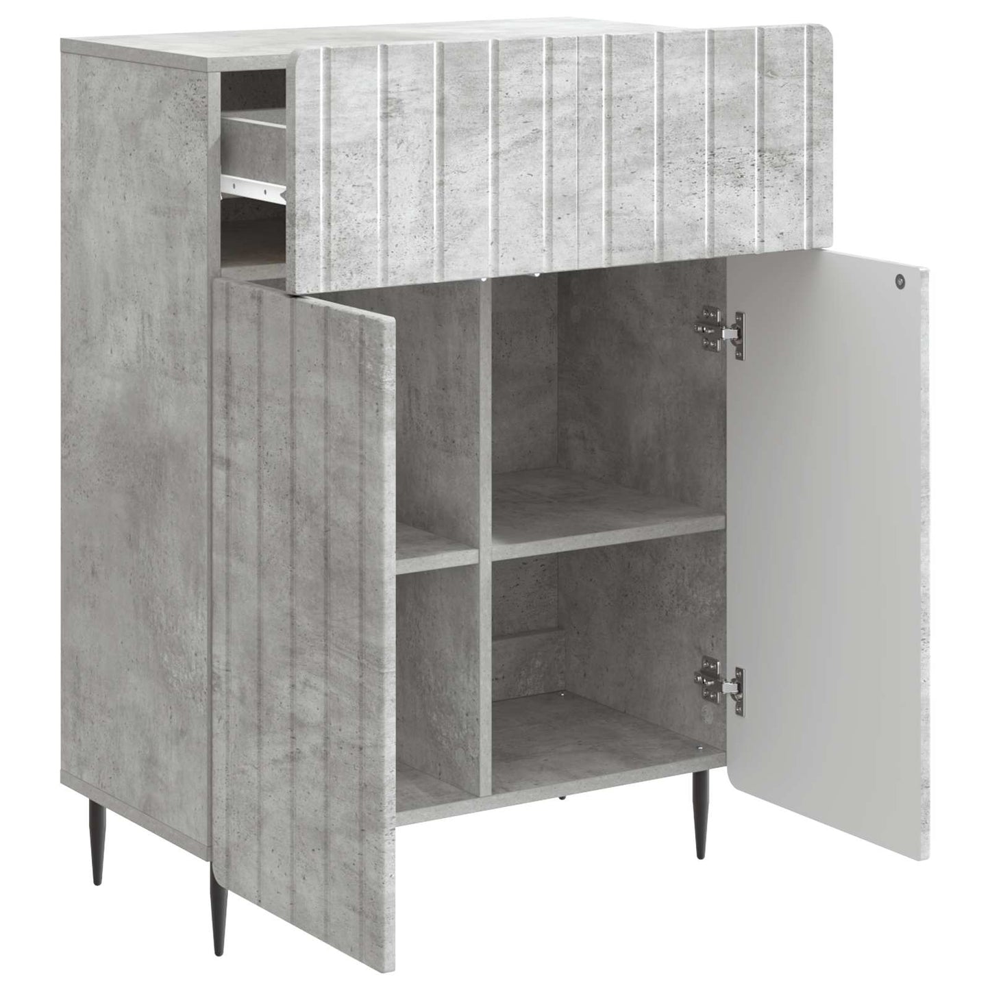 Sideboard med skuffe Betongrå 66 x 34,5 x 92 cm Konstrueret træ